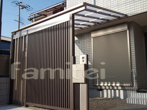 目隠し格子 木製調 日除け