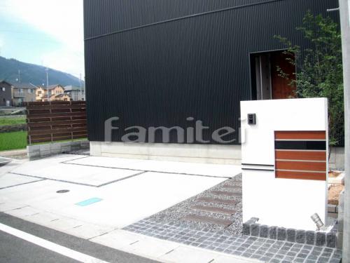 外構施工例 機能門柱 アプローチ