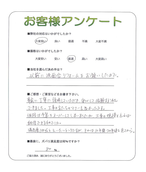 工事の感想を聞かせてください。