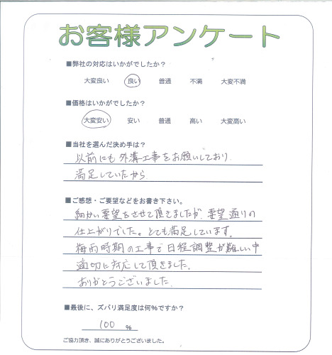 工事の感想を聞かせてください。