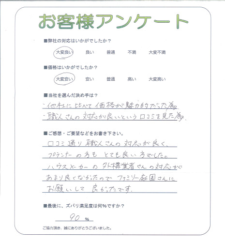 工事の感想を聞かせてください。
