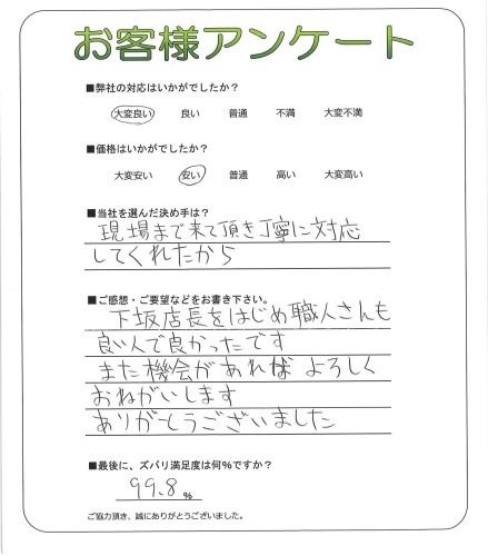 工事の感想を聞かせてください。