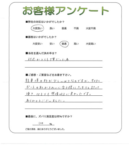 工事の感想を聞かせてください。