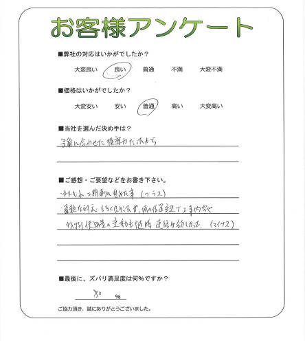 工事の感想を聞かせてください。