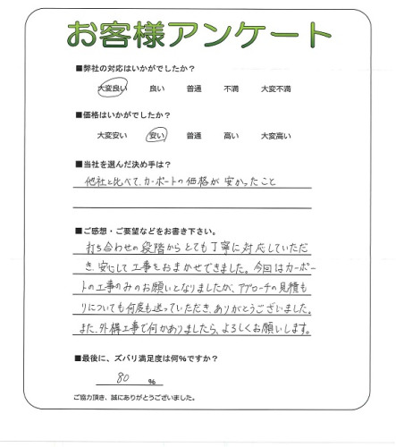 工事の感想を聞かせてください。