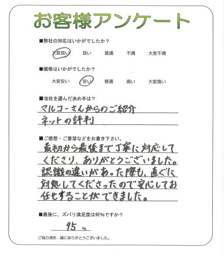 工事の感想を聞かせてください。
