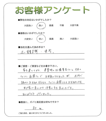 工事の感想を聞かせてください。