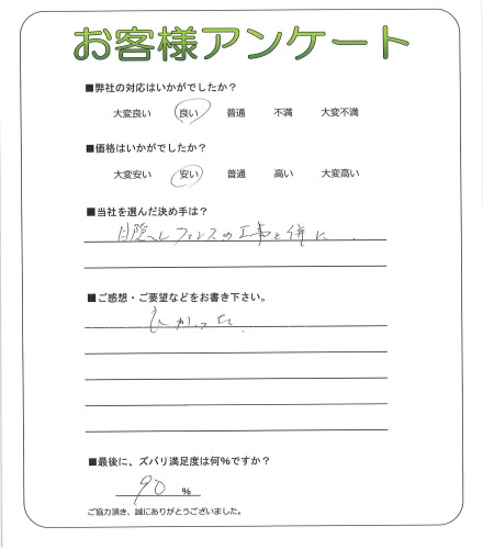 工事の感想を聞かせてください。