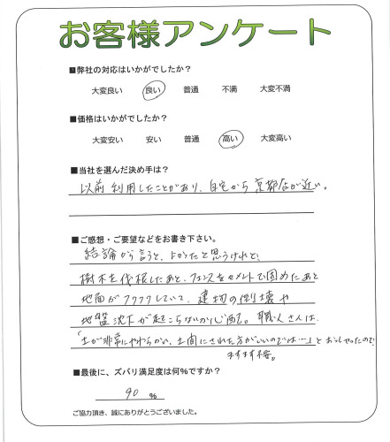 工事の感想を聞かせてください。
