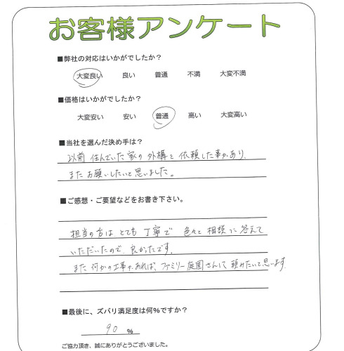 工事の感想を聞かせてください。