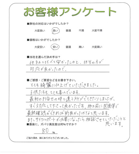 工事の感想を聞かせてください。