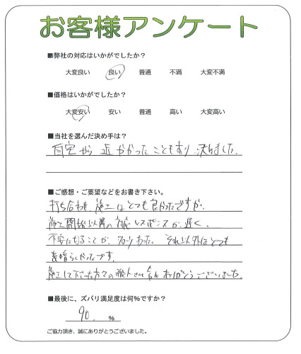 工事の感想を聞かせてください。