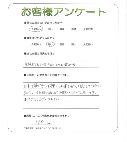 工事の感想を聞かせてください。