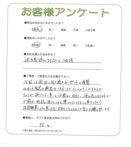 工事の感想を聞かせてください。