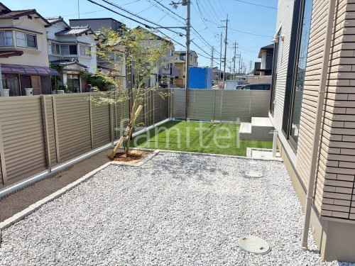 伊吹砂利敷き 防草シート加工