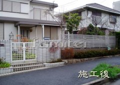 植栽撤去し　花壇・フェンス設置