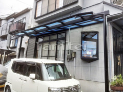 雨除け屋根 LIXILスピーネ1階 斜めカット