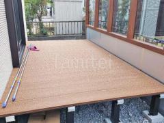 テラス屋根 人工木ウッドデッキ