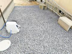 防犯砂利敷き バラス砕石 防草シート加工