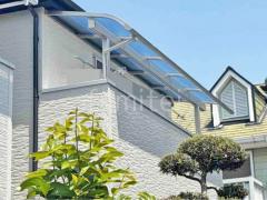 2階ベランダ屋根 YKKAP ソラリアR アール屋根 スタンダード 壁付