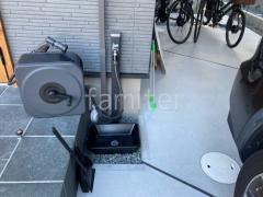 立水栓 ユニソン スプレスタンド60 蛇口1個 水受け(パン) オンリーワン プレーンパン スクエア
